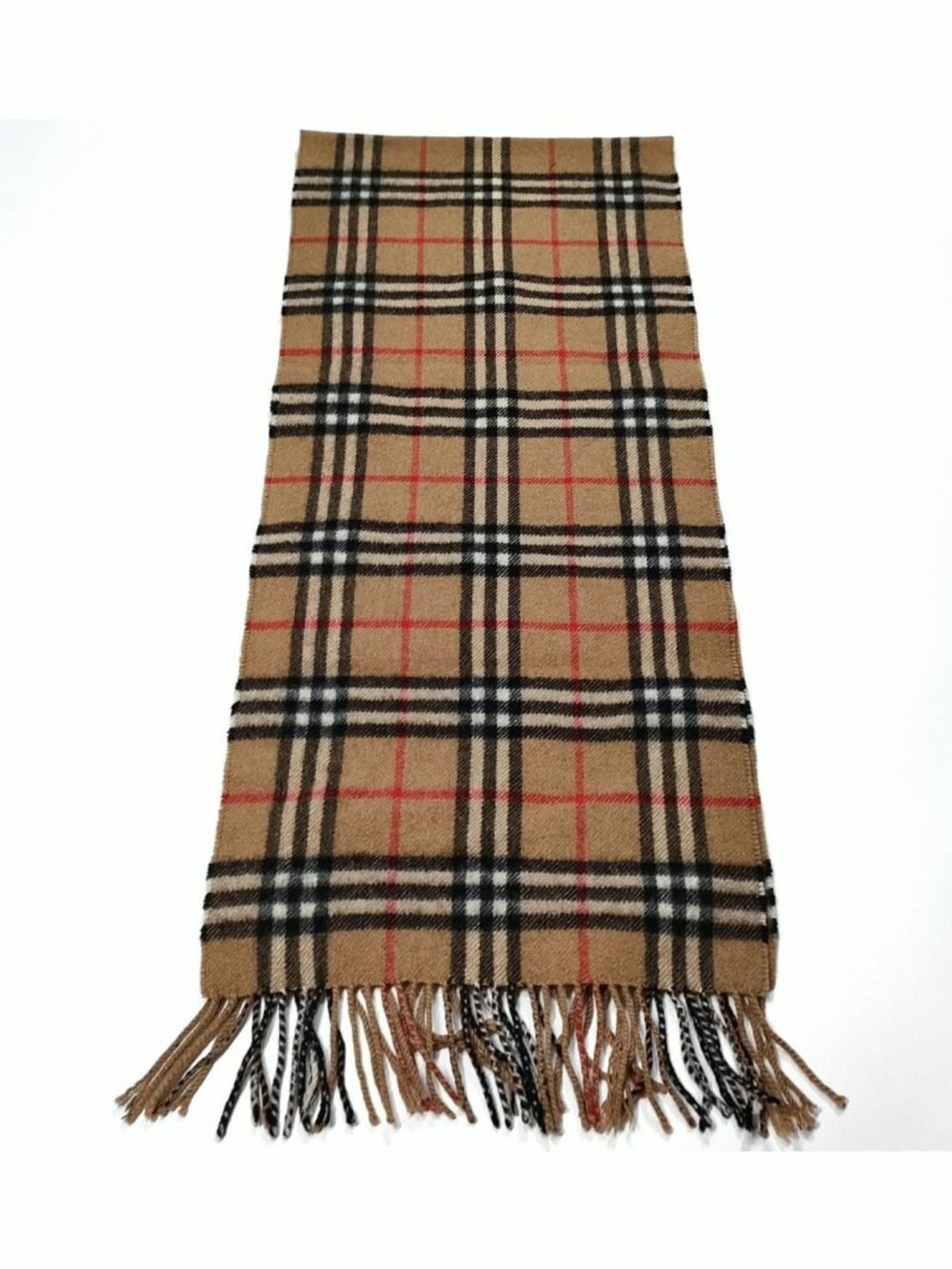 Authentic Burberry Classic Check Cashmere Scarf Beige - Picture 2 of 10